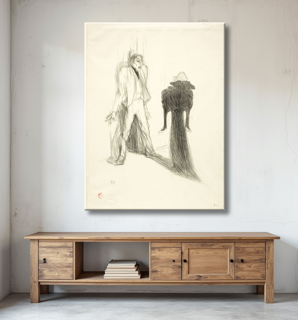 Reproduction Lugné-Poé, en image de Henri de Toulouse-Lautrec avec decor