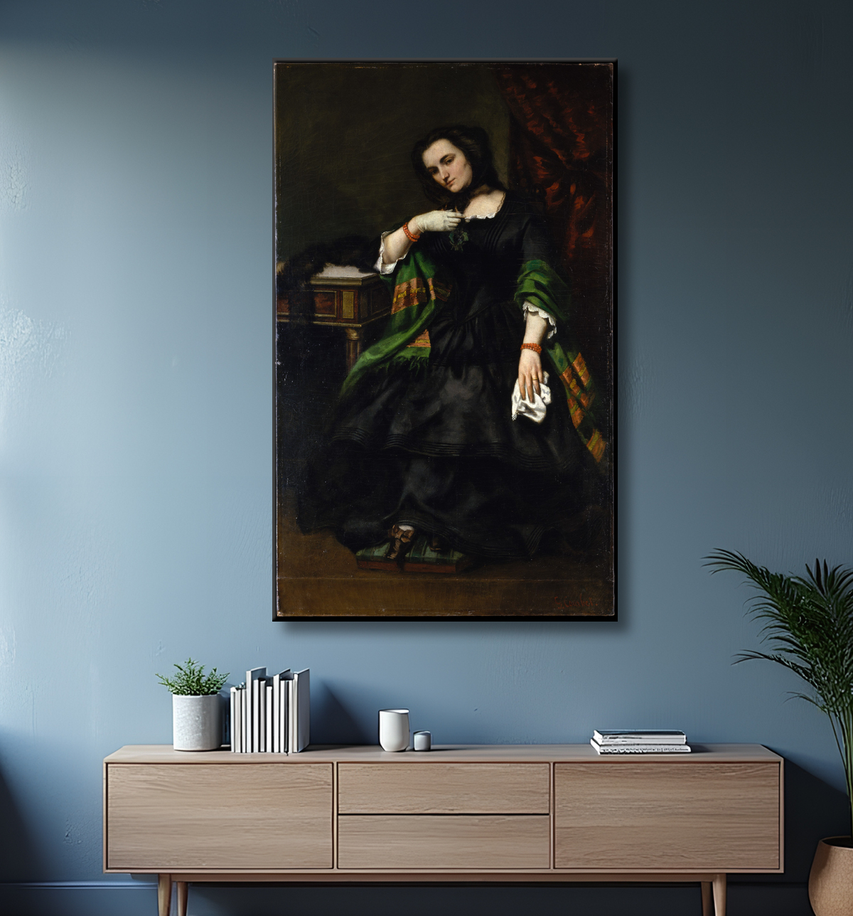 Reproduction Madame Auguste Cuoq (Mathilde Desportes, 1827–1910) de Gustave Courbet avec decor