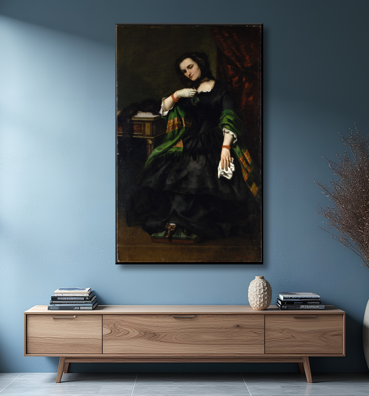 Reproduction Madame Auguste Cuoq (Mathilde Desportes, 1827–1910) de Gustave Courbet avec decor