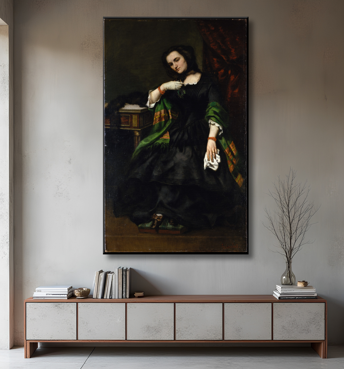 Reproduction Madame Auguste Cuoq (Mathilde Desportes, 1827–1910) de Gustave Courbet avec decor