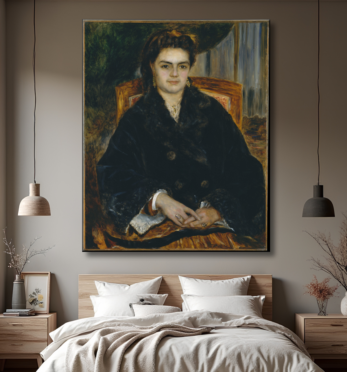 Reproduction Madame Édouard Bernier (Marie-Octavie-Stéphanie Laurens, 1838–1920) de Auguste Renoir avec decor
