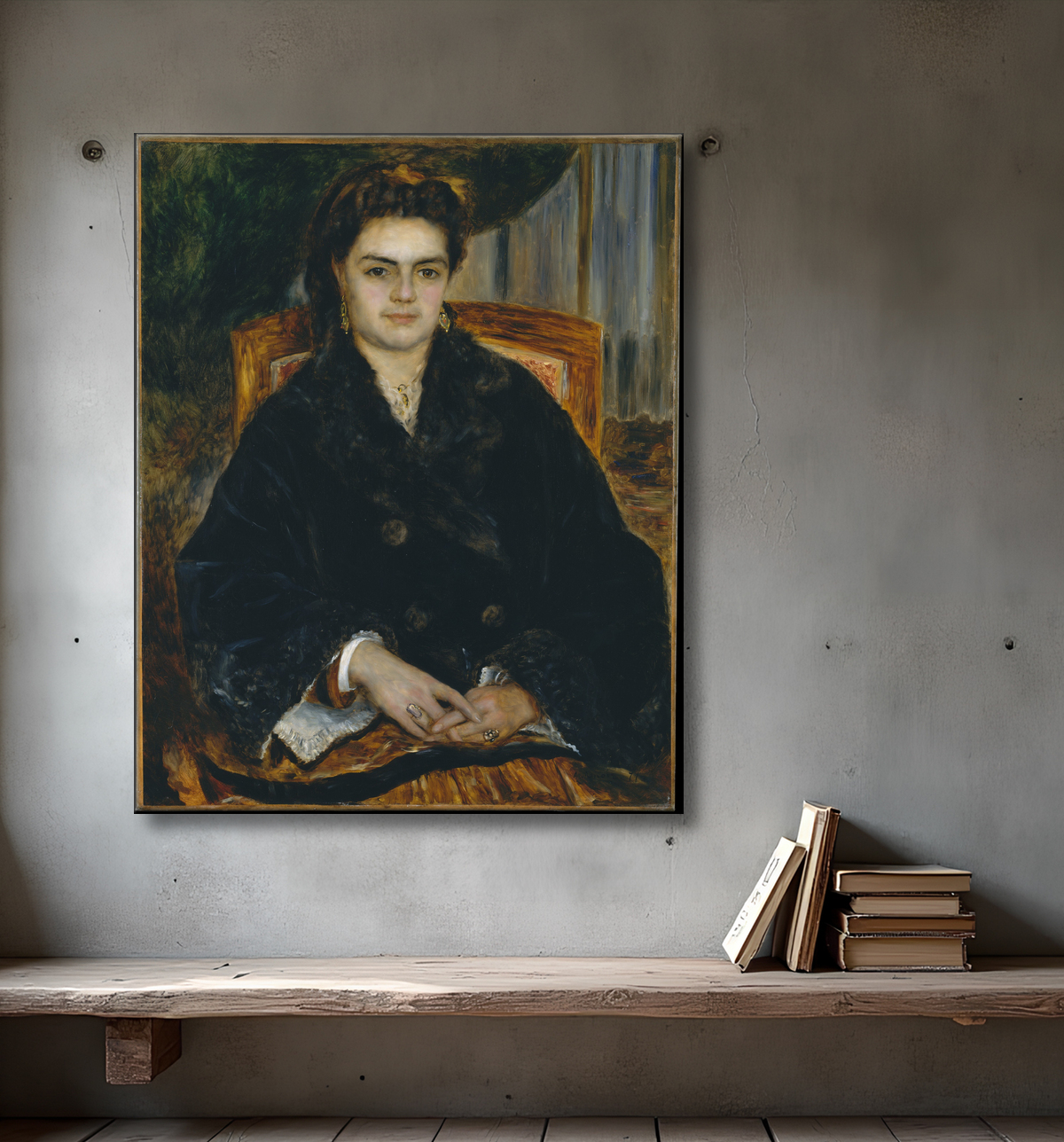 Reproduction Madame Édouard Bernier (Marie-Octavie-Stéphanie Laurens, 1838–1920) de Auguste Renoir avec decor