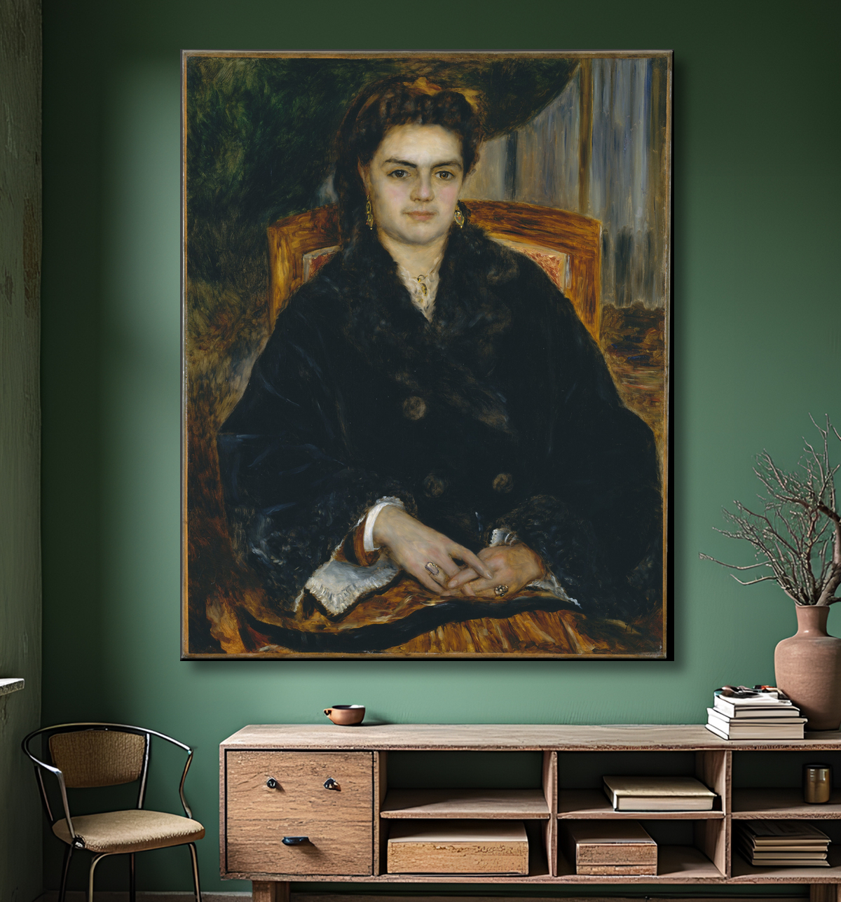 Reproduction Madame Édouard Bernier (Marie-Octavie-Stéphanie Laurens, 1838–1920) de Auguste Renoir avec decor