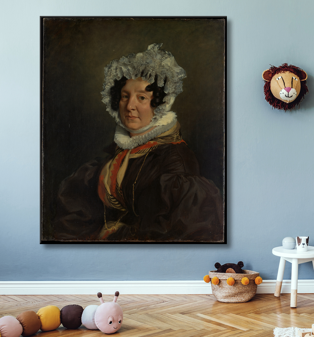Reproduction Madame Henri François Riesener (Félicité Longrois, 1786–1847) de Eugène Delacroix avec decor
