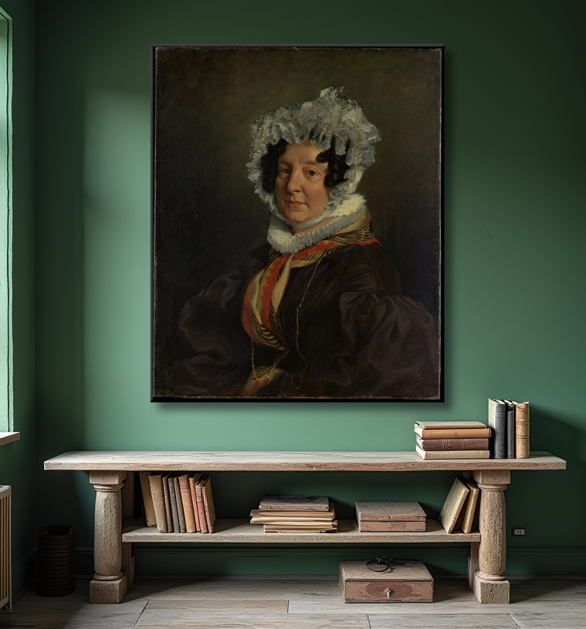 Reproduction Madame Henri François Riesener (Félicité Longrois, 1786–1847) de Eugène Delacroix avec decor