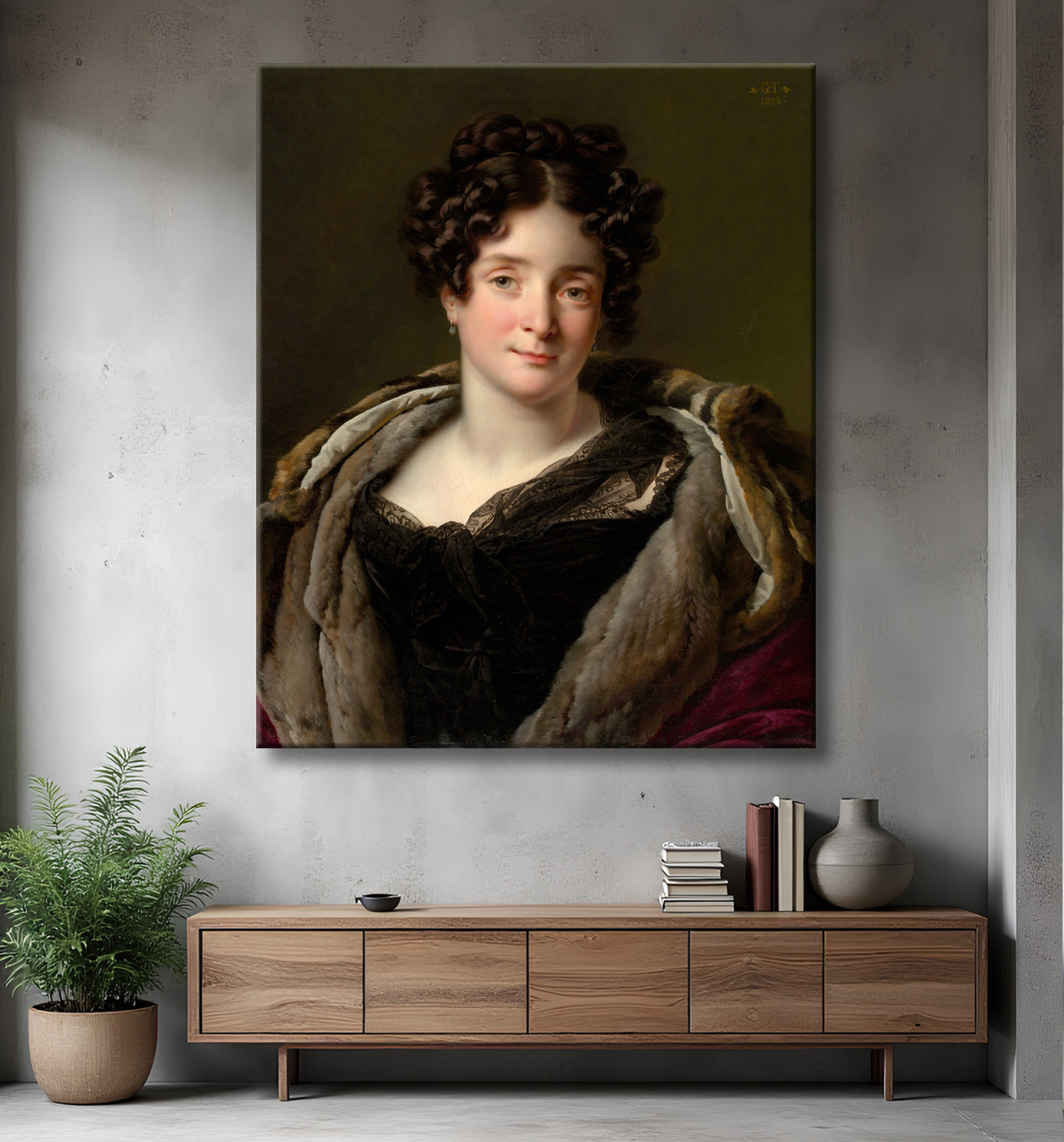 Reproduction Madame Jacques-Louis-Étienne Reizet (Colette-Désirée-Thérèse Godefroy, 1782–1850) de Anne Louis Girodet-Trioson avec decor