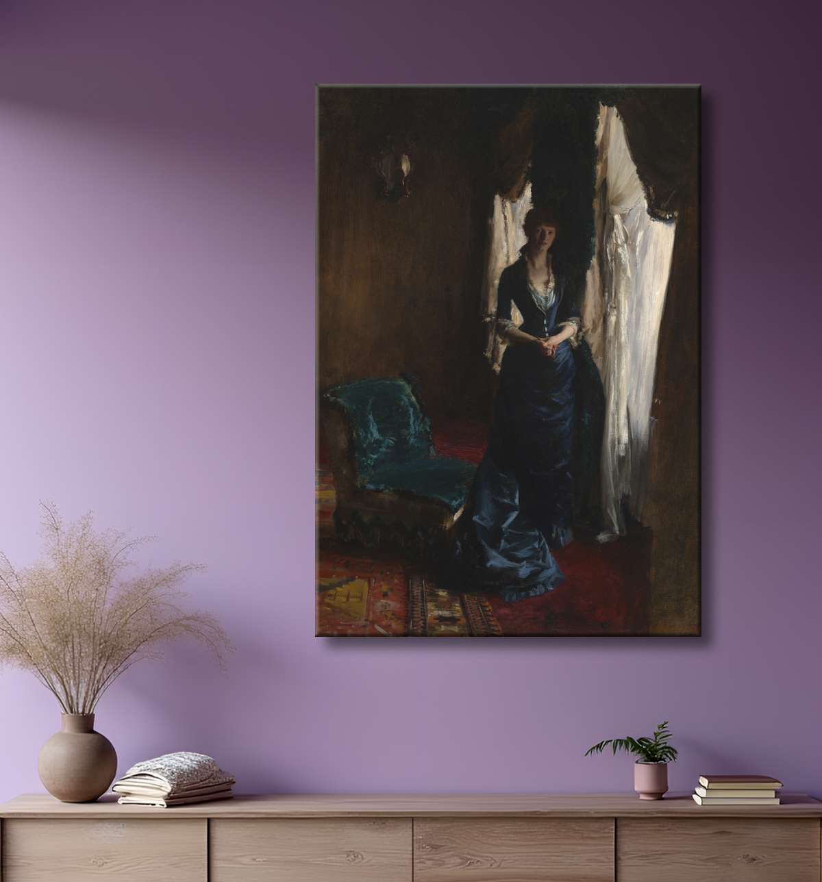 Reproduction Madame Paul Escudier (Louise Lefèvre) de John Singer Sargent avec decor