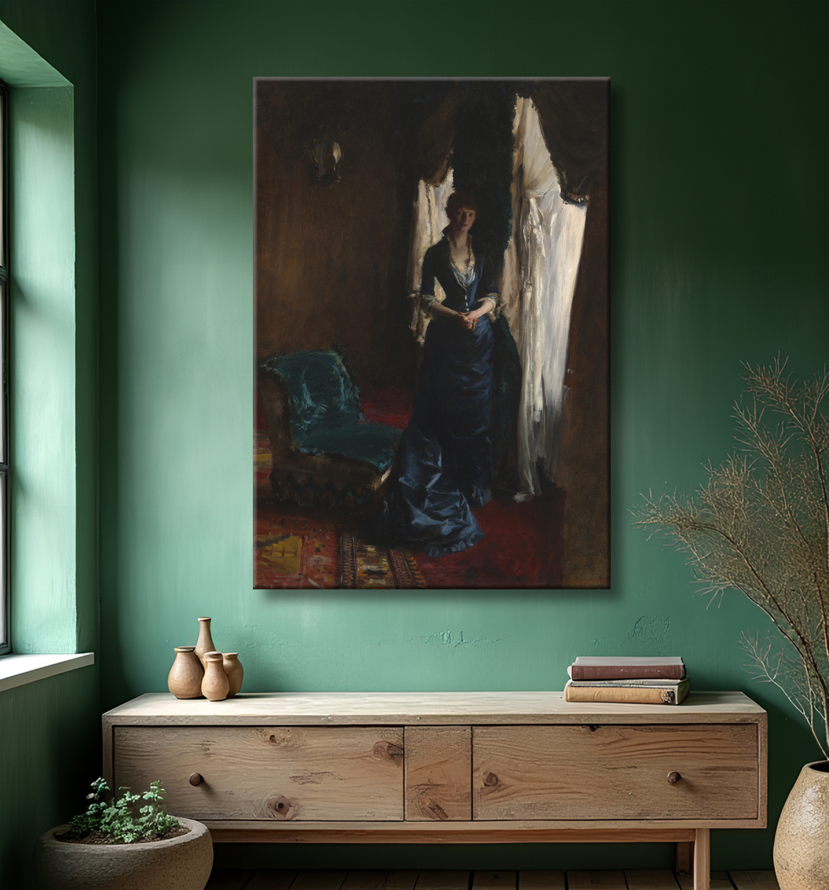 Reproduction Madame Paul Escudier (Louise Lefèvre) de John Singer Sargent avec decor