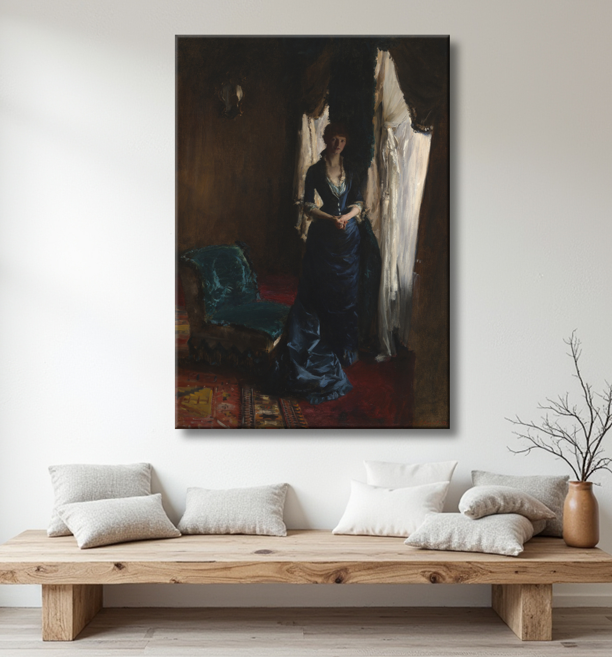 Reproduction Madame Paul Escudier (Louise Lefèvre) de John Singer Sargent avec decor