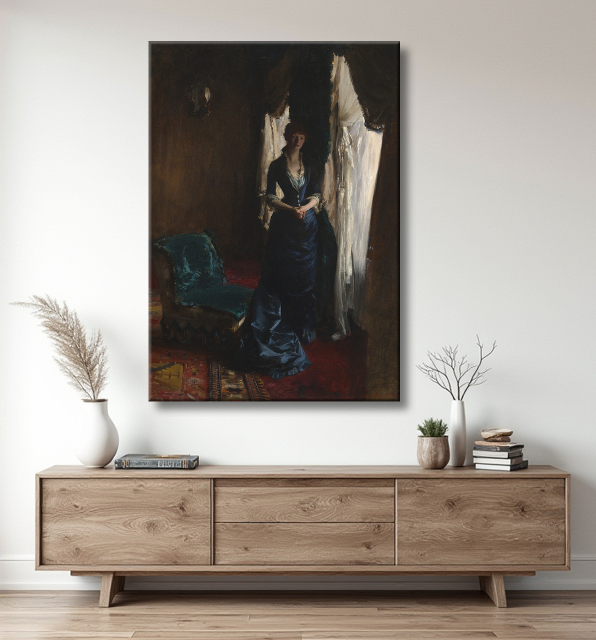 Reproduction Madame Paul Escudier (Louise Lefèvre) de John Singer Sargent avec decor