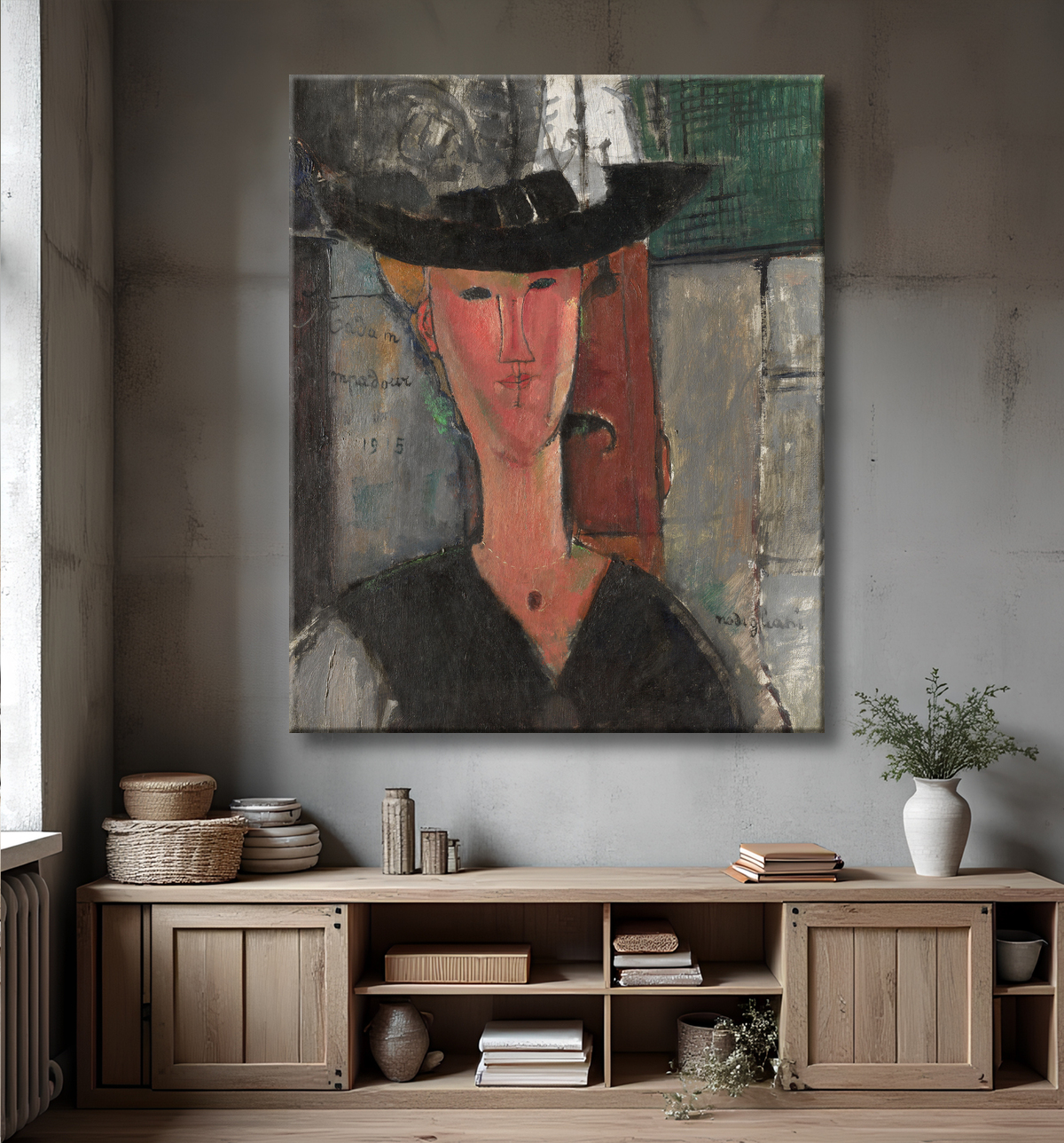 Reproduction Madame Pompadour de Amedeo Modigliani avec decor