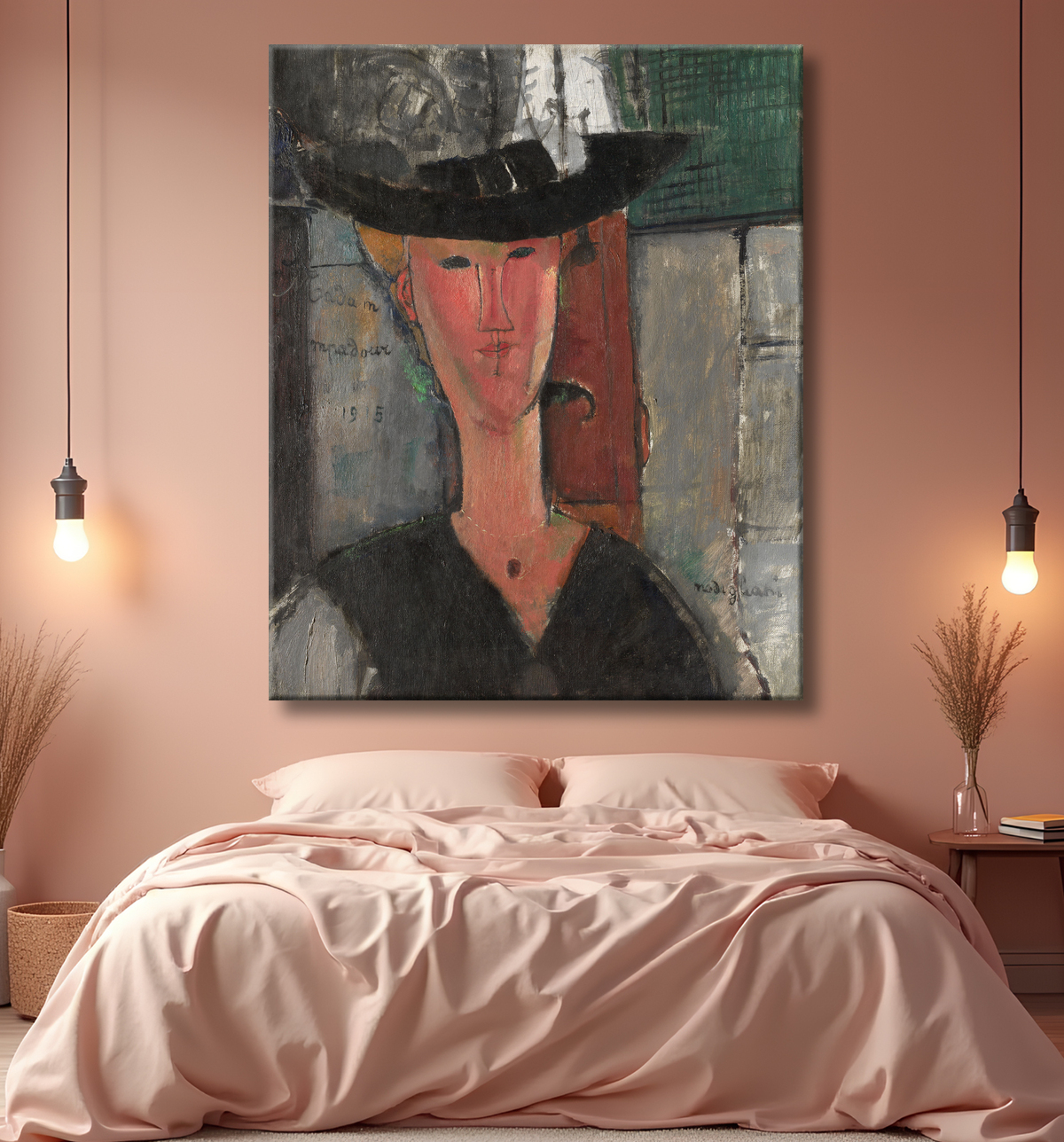 Reproduction Madame Pompadour de Amedeo Modigliani avec decor