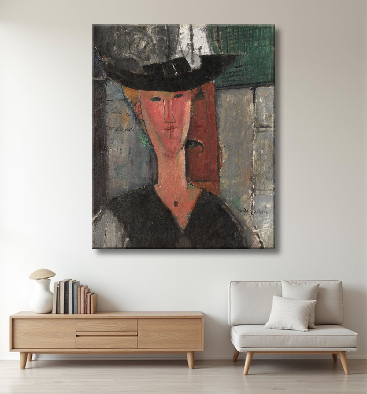 Reproduction Madame Pompadour de Amedeo Modigliani avec decor