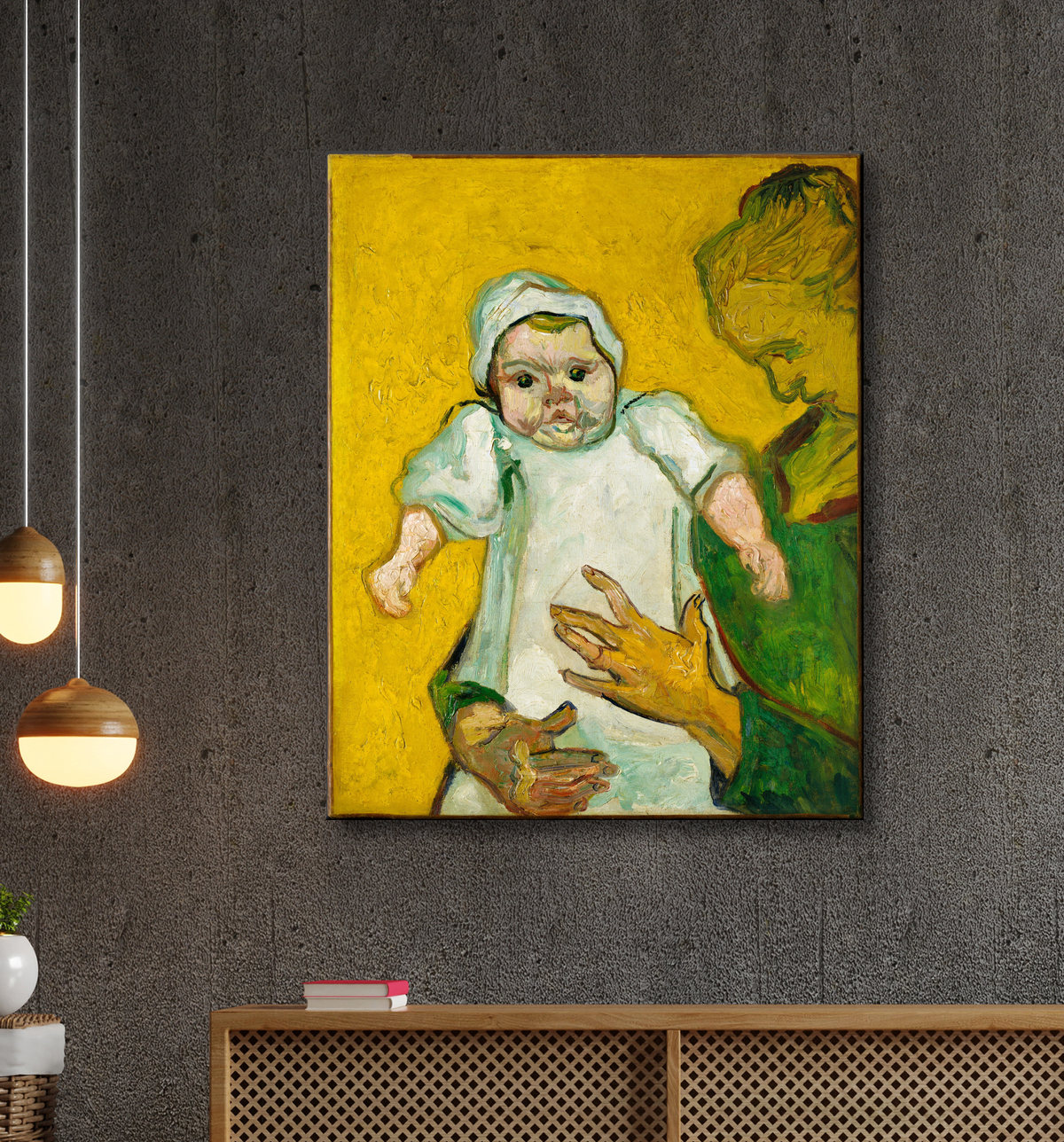 Reproduction Madame Roulin et son bébé de Vincent van Gogh avec decor