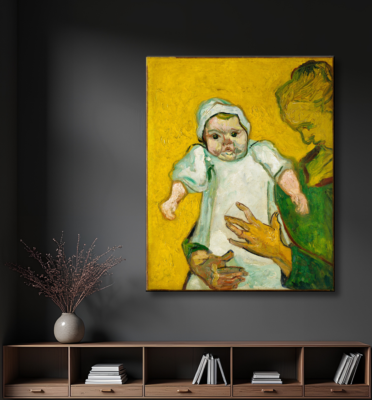 Reproduction Madame Roulin et son bébé de Vincent van Gogh avec decor