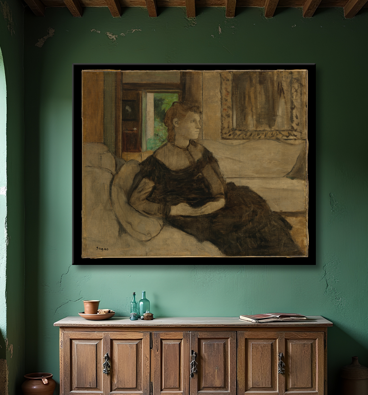 Reproduction Madame Théodore Gobillard (Yves Morisot, 1838–1893) de Edgar Degas avec decor