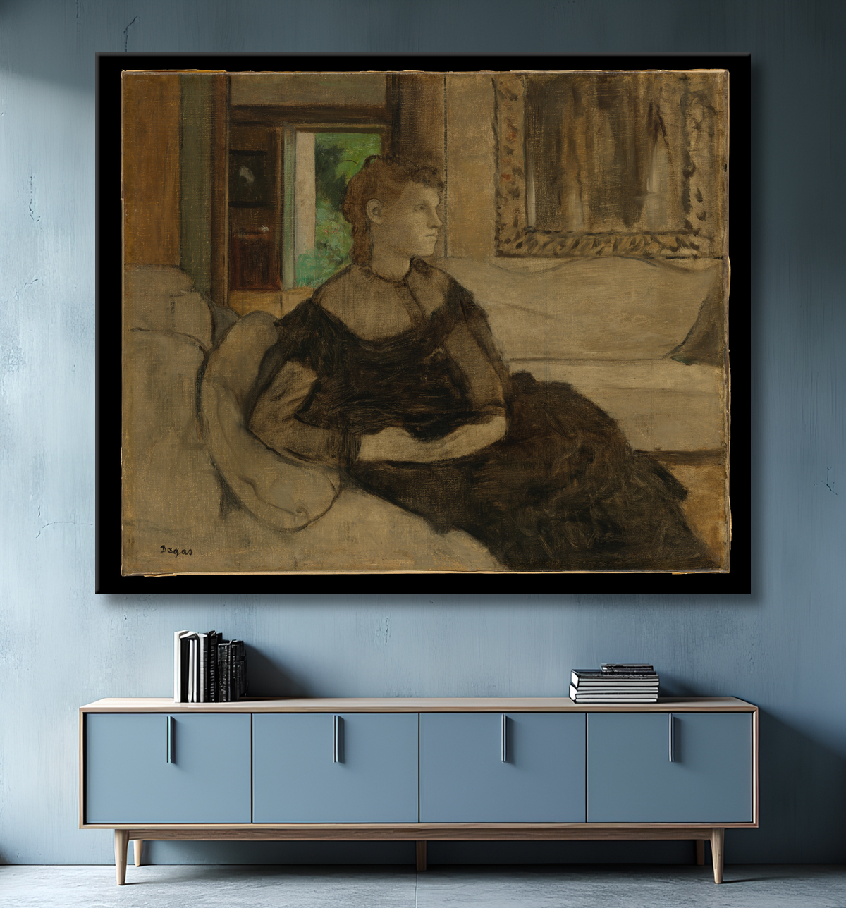 Reproduction Madame Théodore Gobillard (Yves Morisot, 1838–1893) de Edgar Degas avec decor