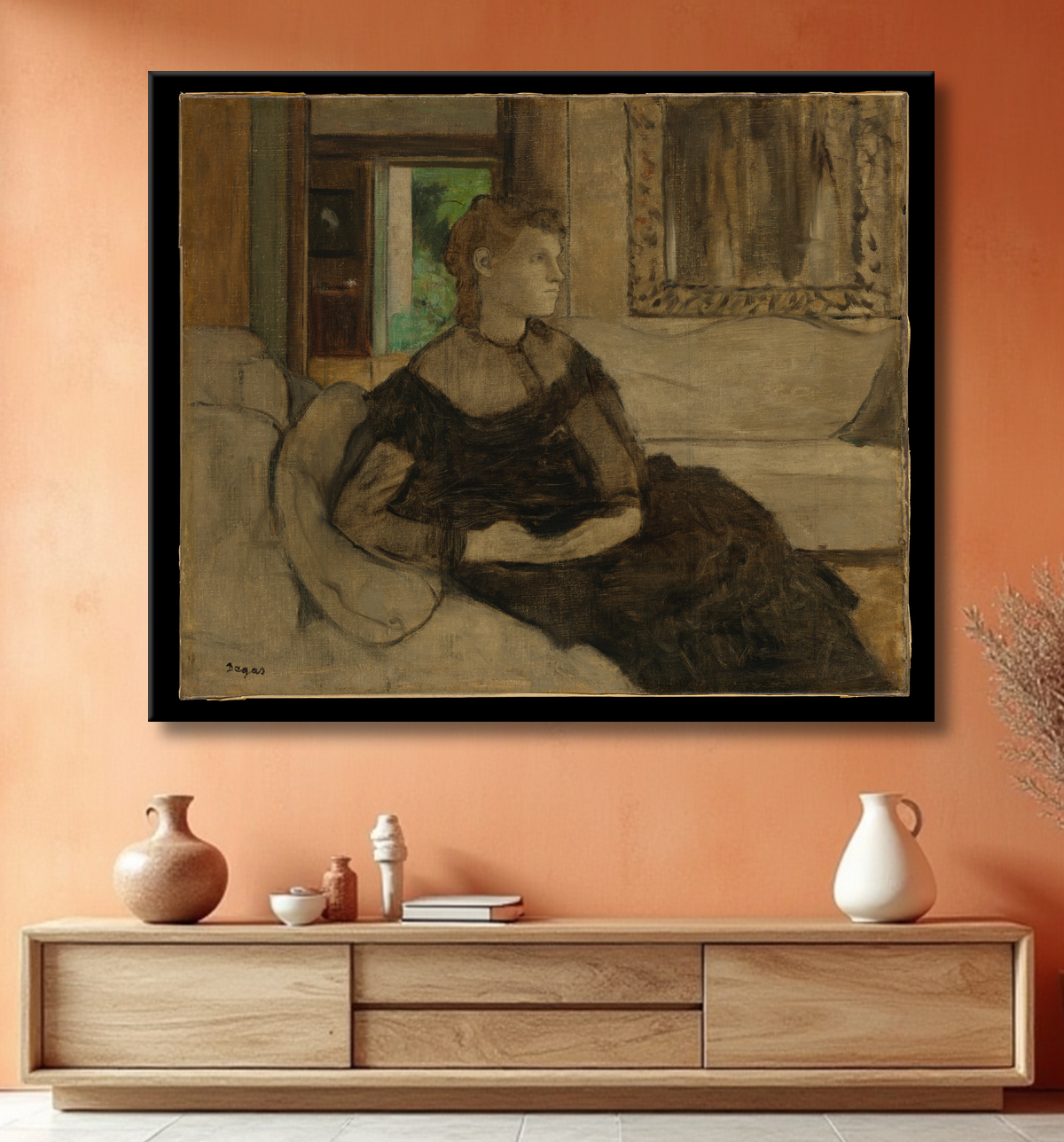 Reproduction Madame Théodore Gobillard (Yves Morisot, 1838–1893) de Edgar Degas avec decor