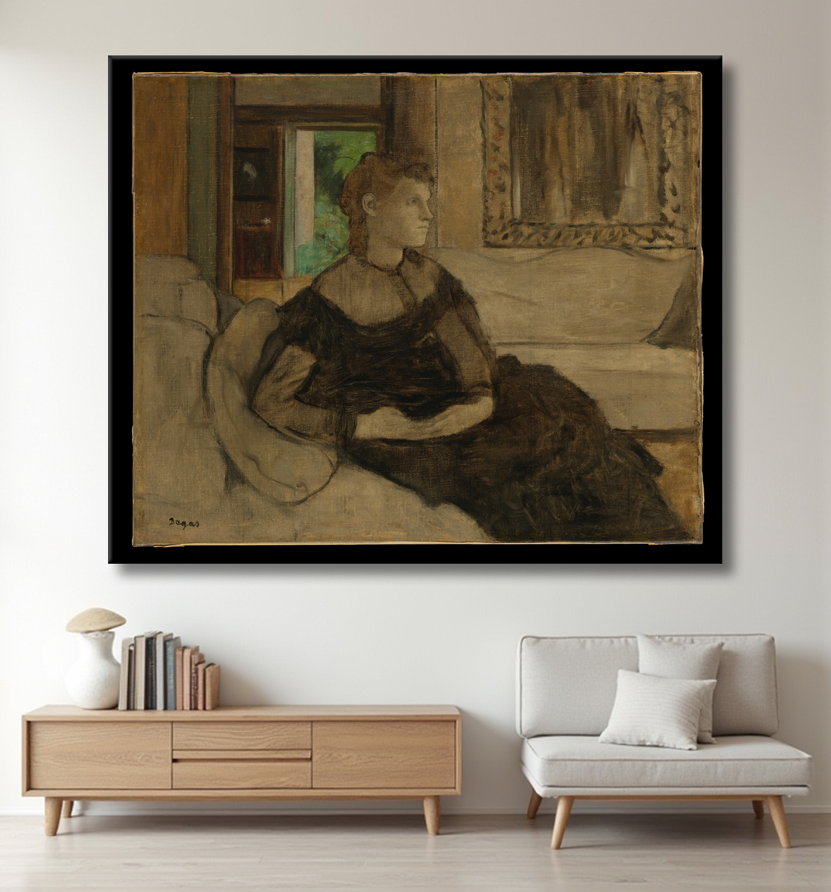 Reproduction Madame Théodore Gobillard (Yves Morisot, 1838–1893) de Edgar Degas avec decor