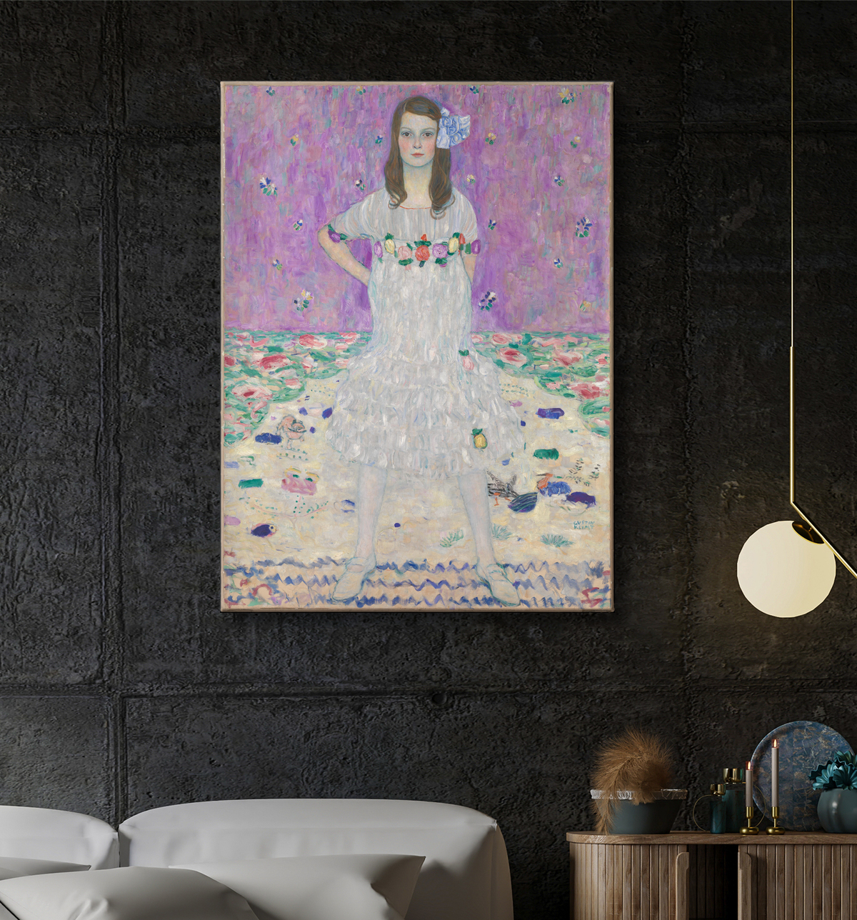 Reproduction Mäda Primavesi (1903-2000) de Gustav Klimt avec decor