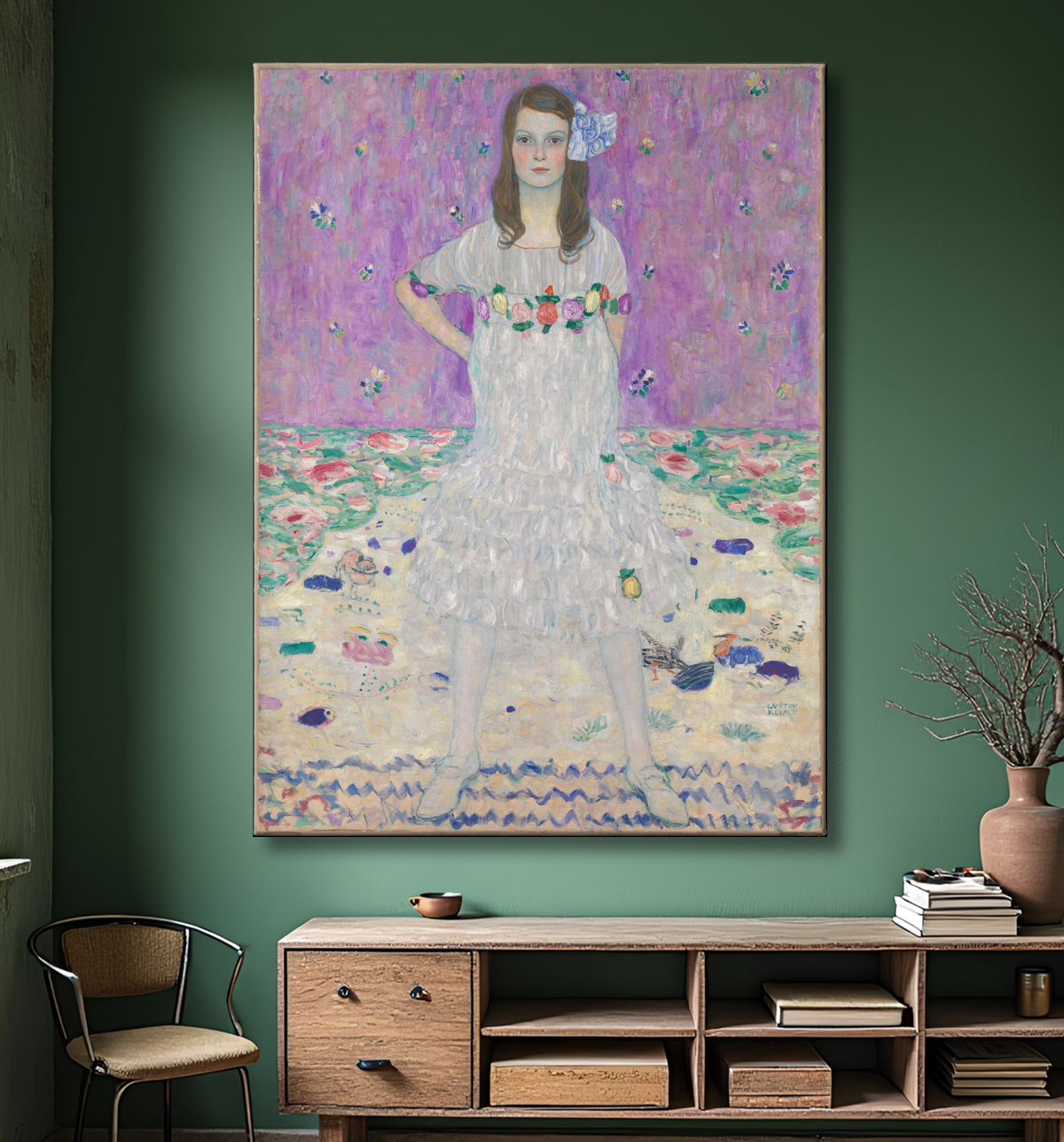 Reproduction Mäda Primavesi (1903-2000) de Gustav Klimt avec decor