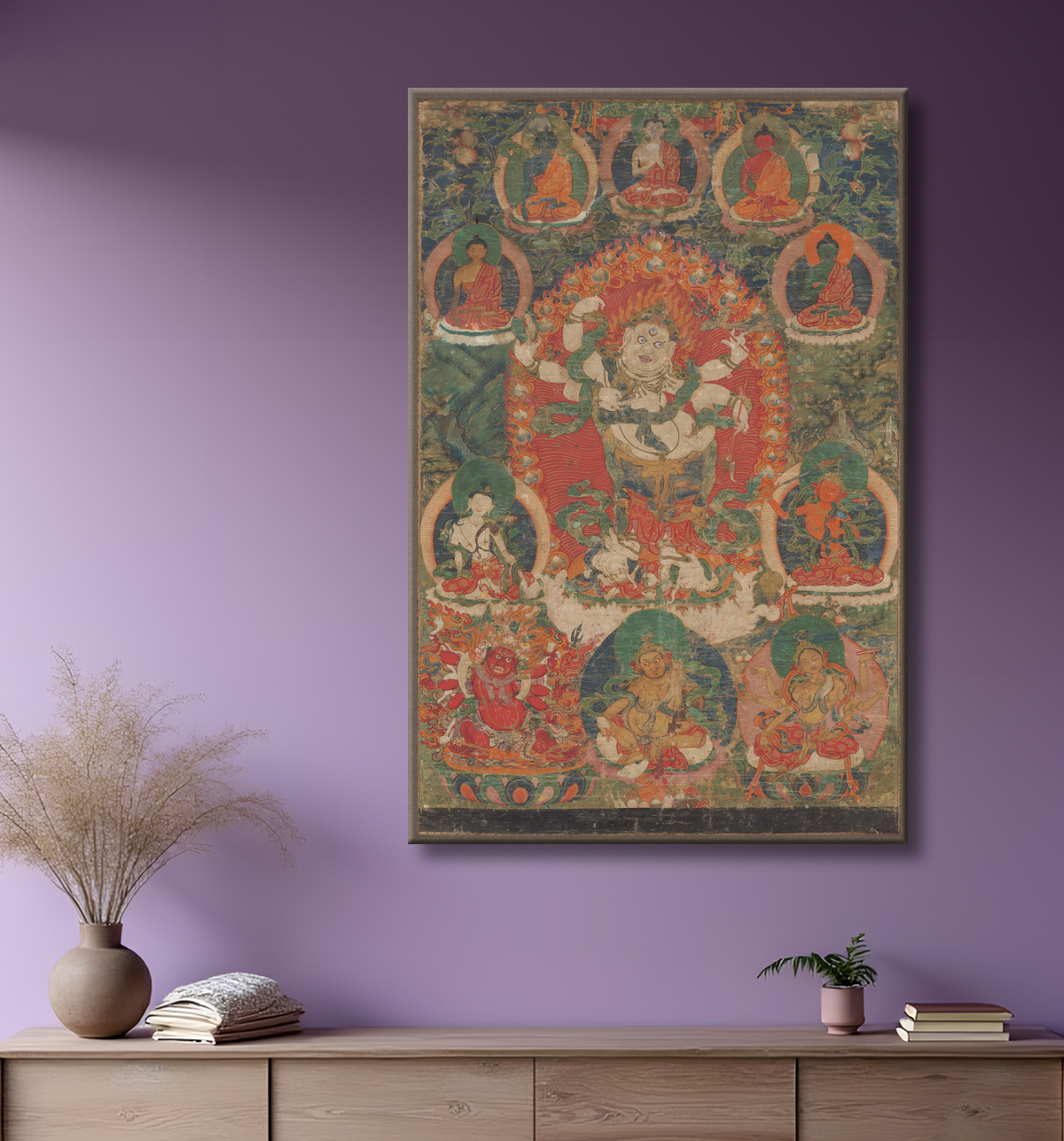 Reproduction Mahakala blanc avec decor