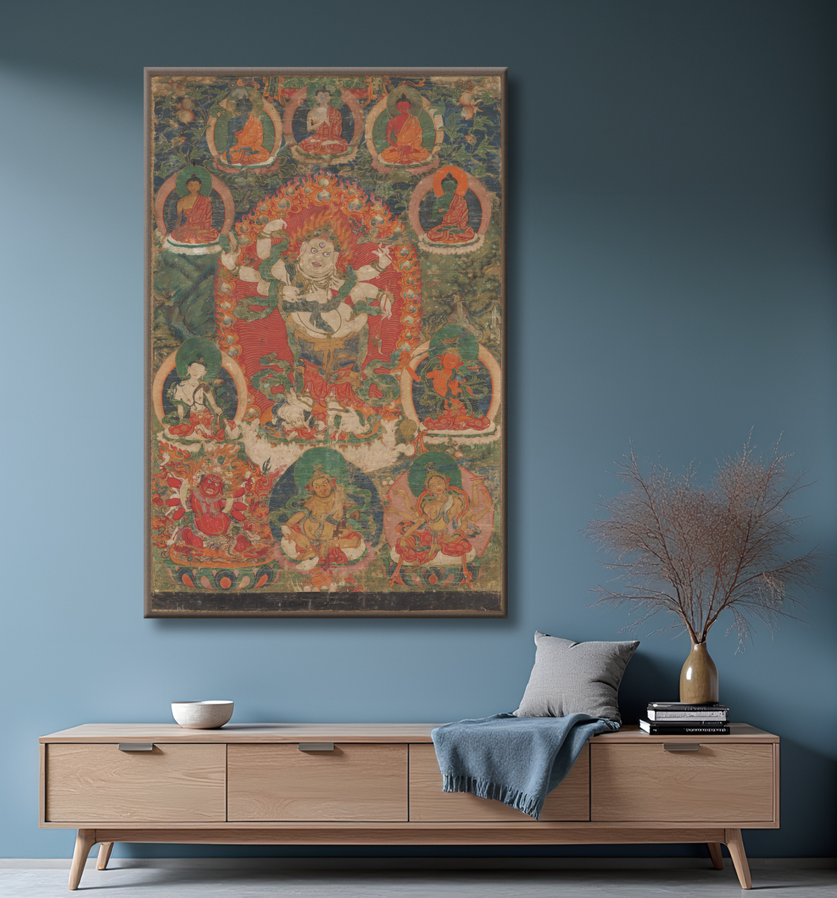 Reproduction Mahakala blanc avec decor
