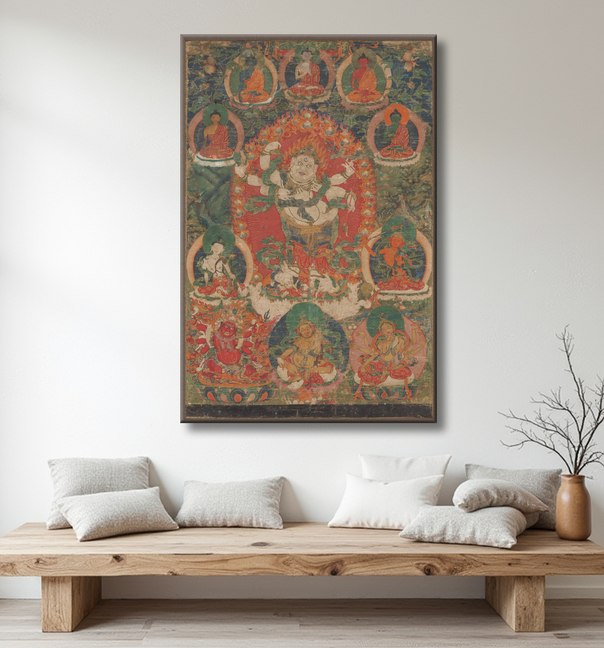 Reproduction Mahakala blanc avec decor
