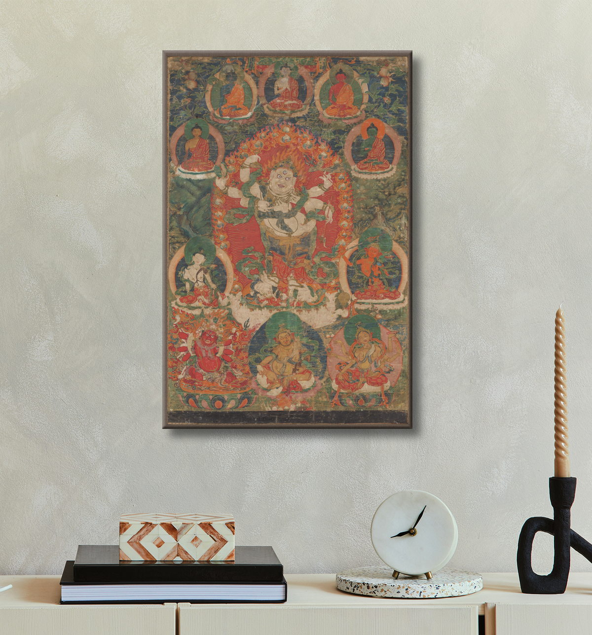 Reproduction Mahakala blanc avec decor
