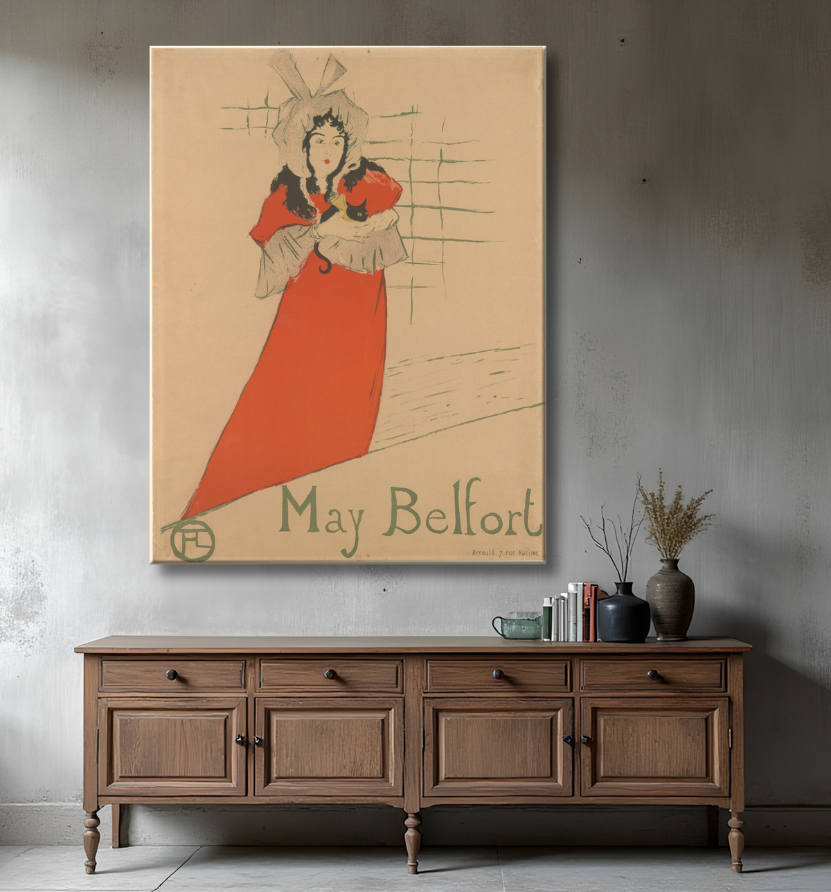 Reproduction Mai Belfort de Henri de Toulouse-Lautrec avec decor