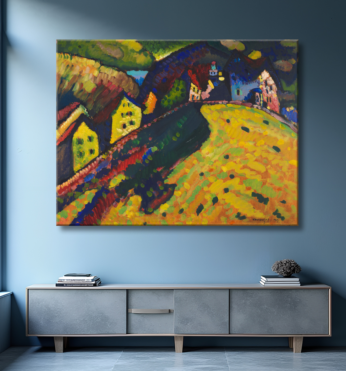 Reproduction Maisons à Murnau de Vasily Kandinsky avec decor