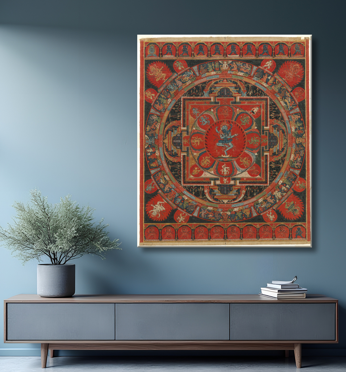 Reproduction Mandala Hevajra avec decor