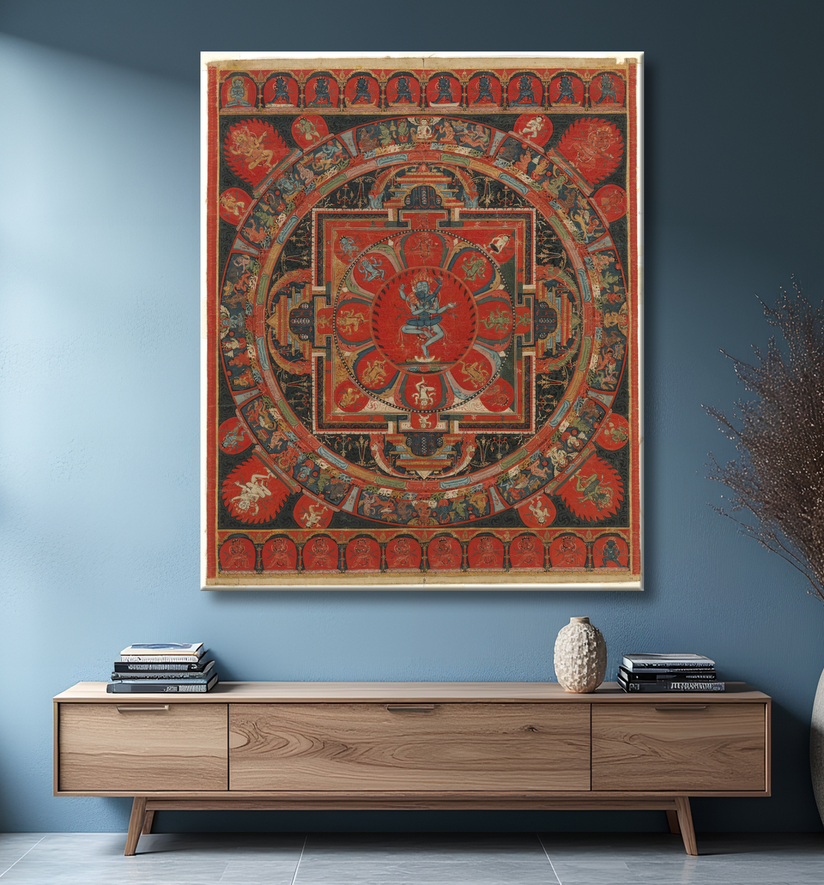 Reproduction Mandala Hevajra avec decor