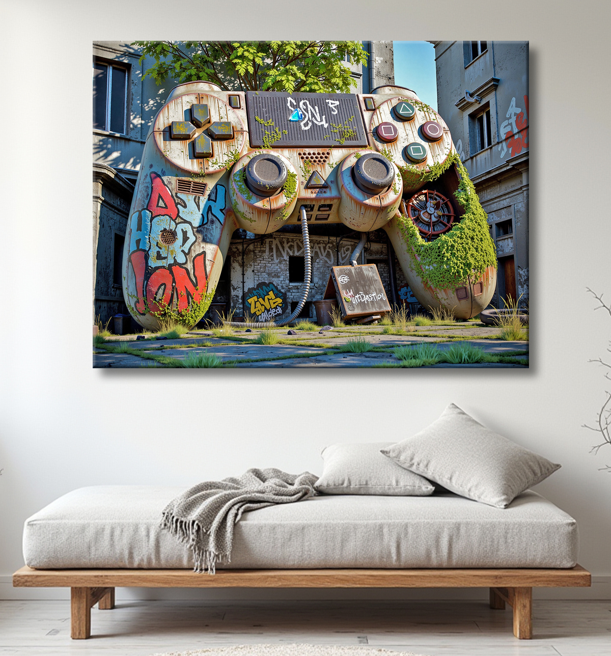 Tableau manette urbaine - Art gaming post-apocalyptique avec decor