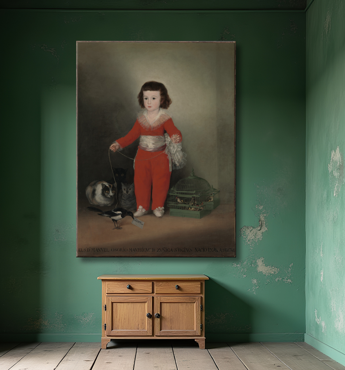 Reproduction Manuel Osorio Manrique de Zuñiga (1784–1792) de Goya (Francisco de Goya y Lucientes) avec decor