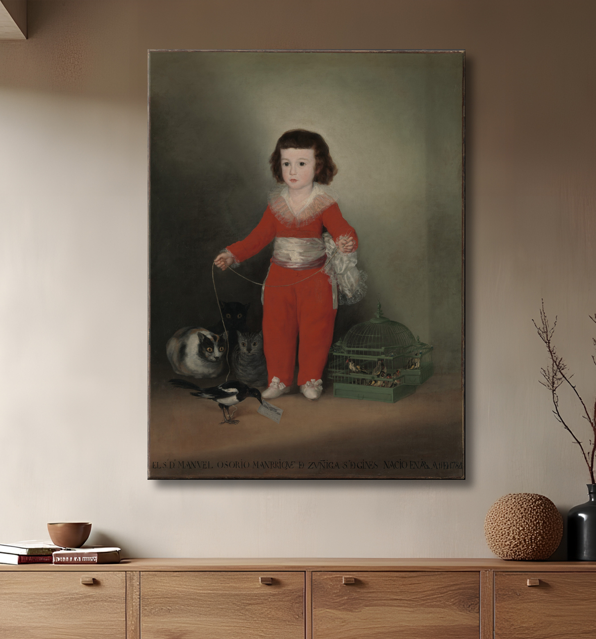 Reproduction Manuel Osorio Manrique de Zuñiga (1784–1792) de Goya (Francisco de Goya y Lucientes) avec decor