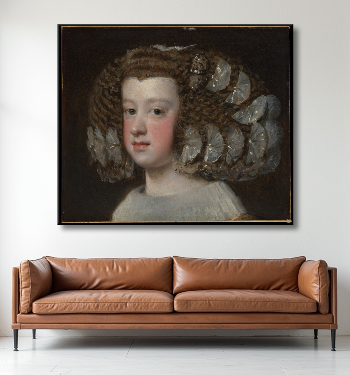 Reproduction María Teresa (1638-1683), Infante d'Espagne de Velázquez (Diego Rodríguez de Silva y Velázquez) avec decor