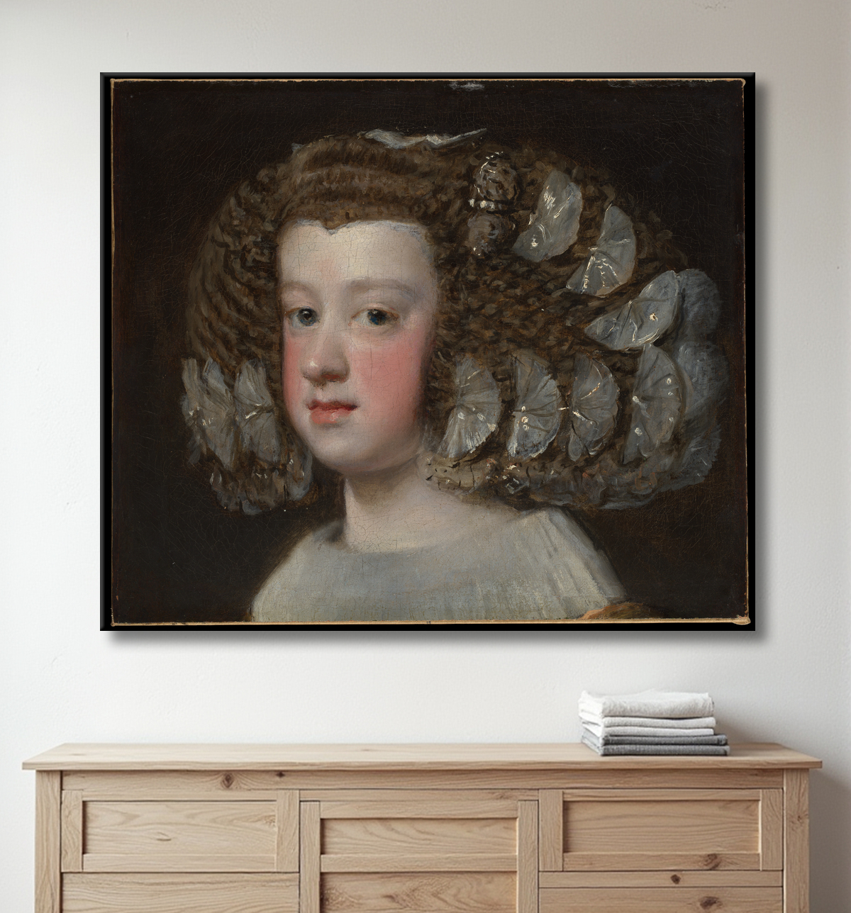 Reproduction María Teresa (1638-1683), Infante d'Espagne de Velázquez (Diego Rodríguez de Silva y Velázquez) avec decor