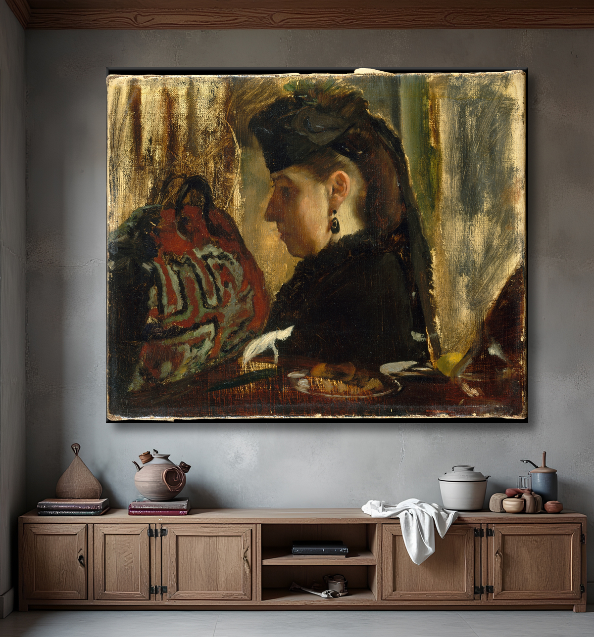 Reproduction Marie Dihau (1843–1935) de Edgar Degas avec decor