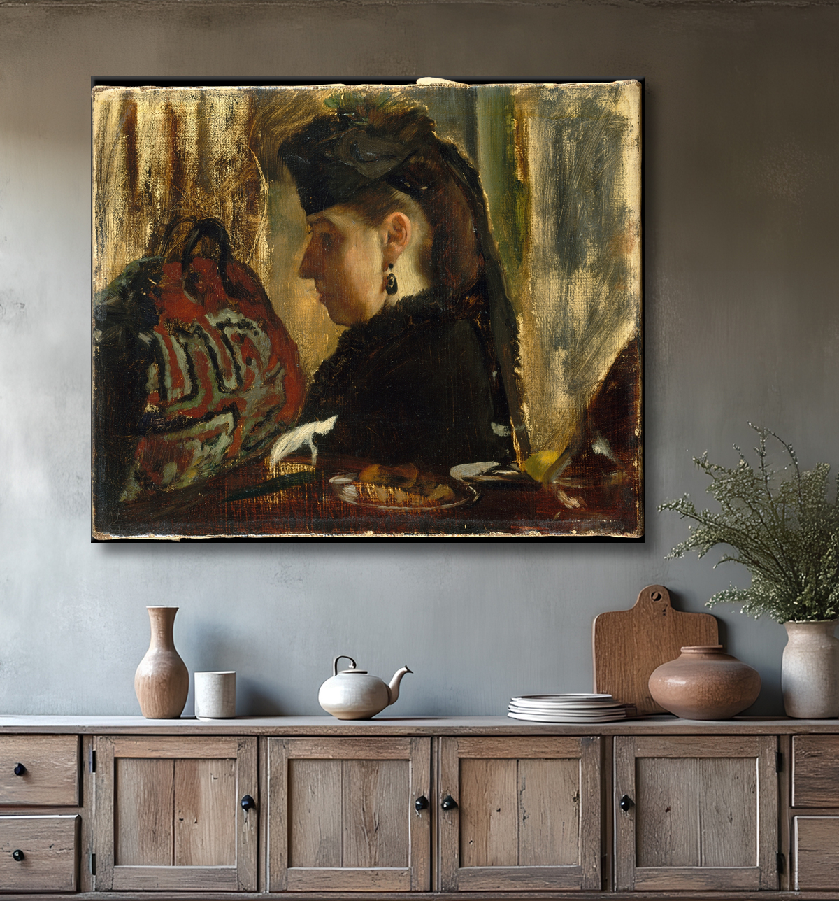 Reproduction Marie Dihau (1843–1935) de Edgar Degas avec decor