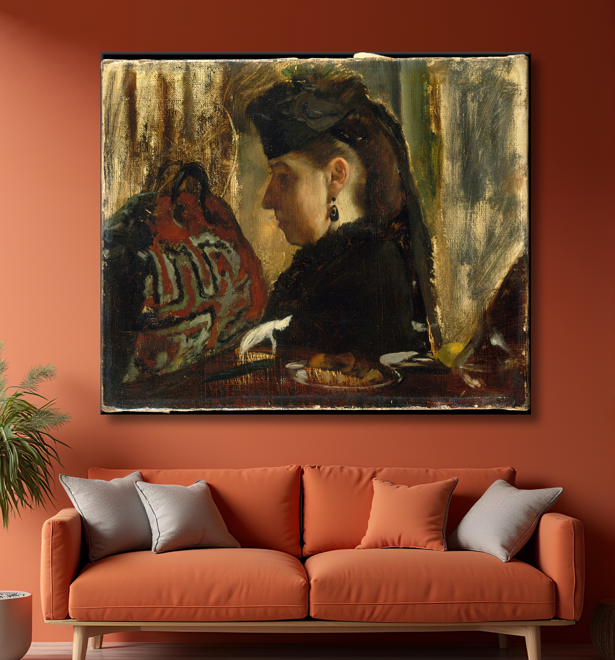 Reproduction Marie Dihau (1843–1935) de Edgar Degas avec decor