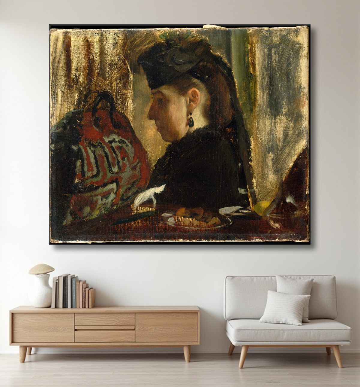Reproduction Marie Dihau (1843–1935) de Edgar Degas avec decor