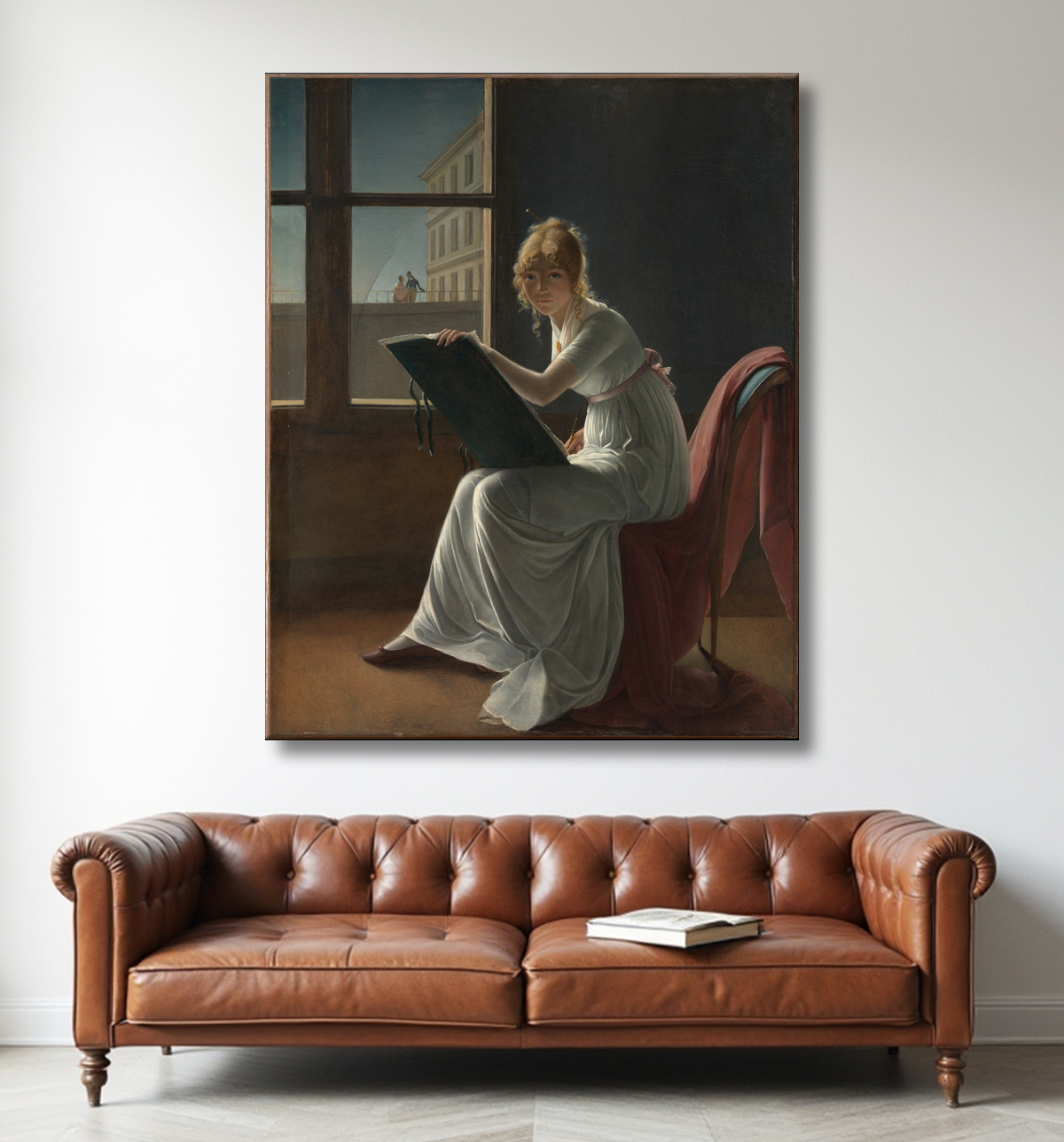 Reproduction Marie Joséphine Charlotte du Val d'Ognes (1786–1868) de Marie Denise Villers avec decor
