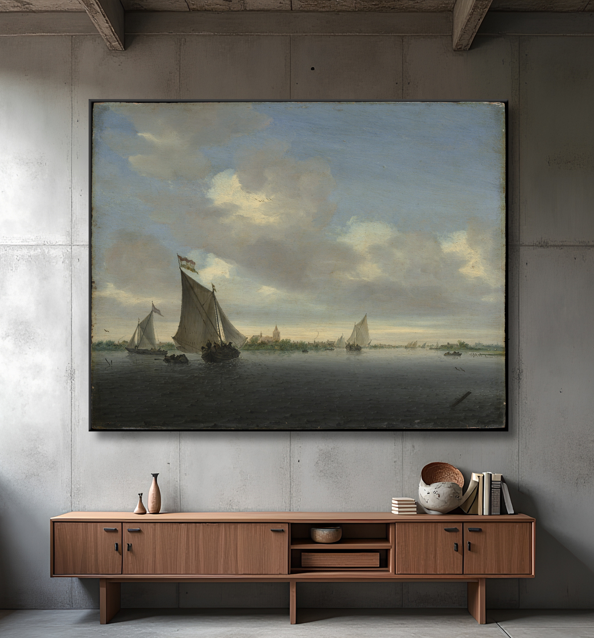 Reproduction Marin de Salomon van Ruysdael avec decor