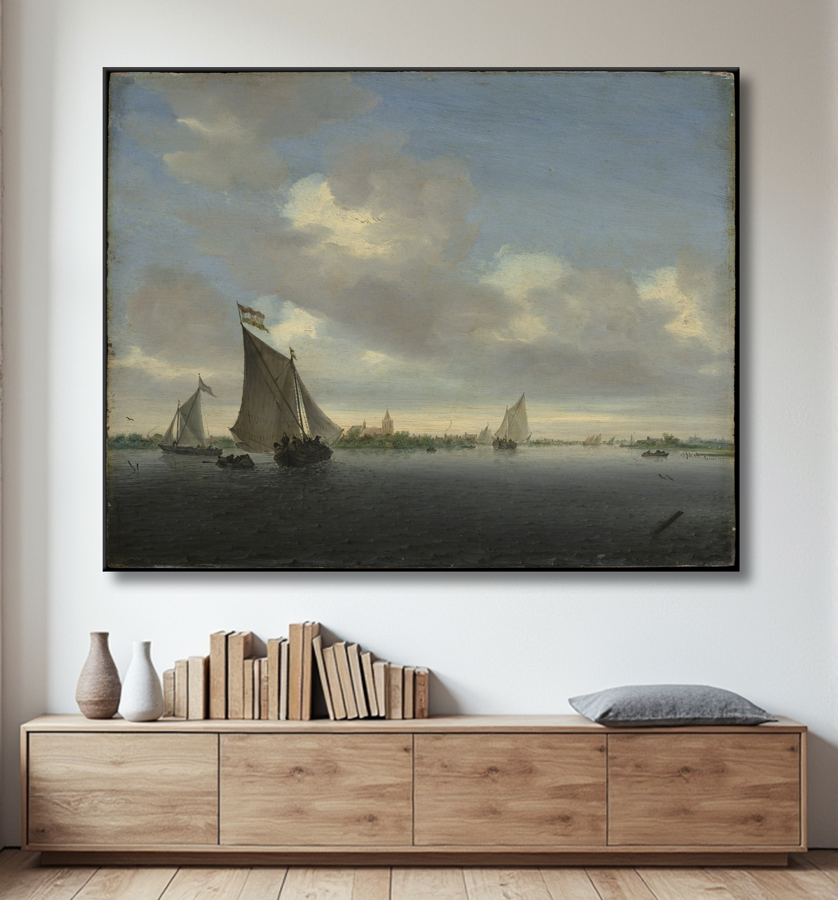 Reproduction Marin de Salomon van Ruysdael avec decor