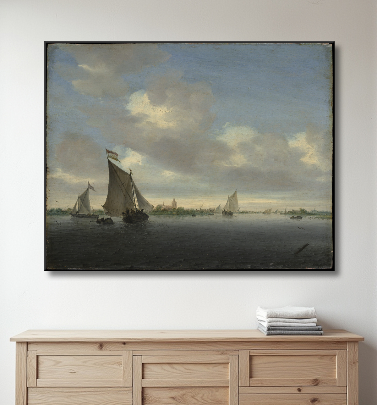 Reproduction Marin de Salomon van Ruysdael avec decor
