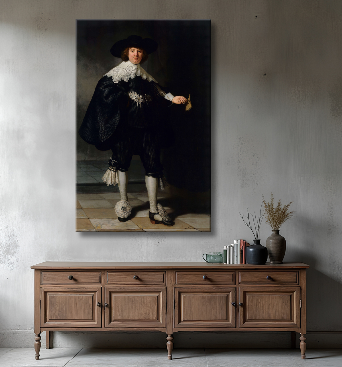 Reproduction Martin Solmans de Rembrandt van Rijn avec decor