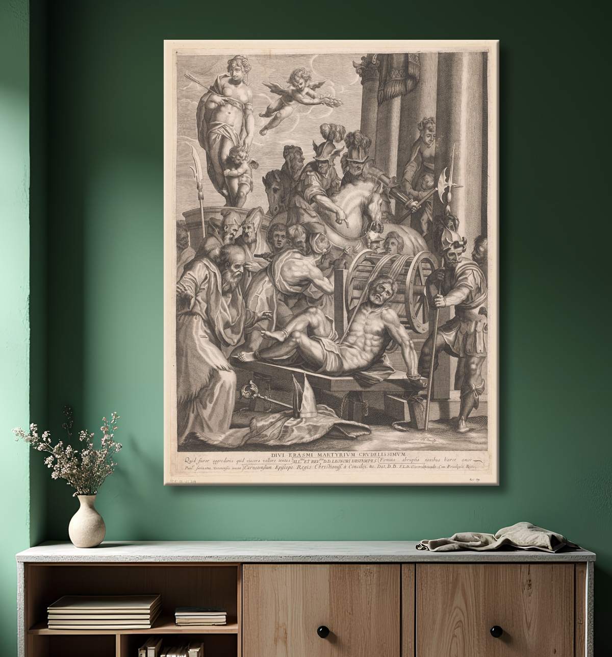 Reproduction Martyre de saint Érasme de Jerôme David avec decor