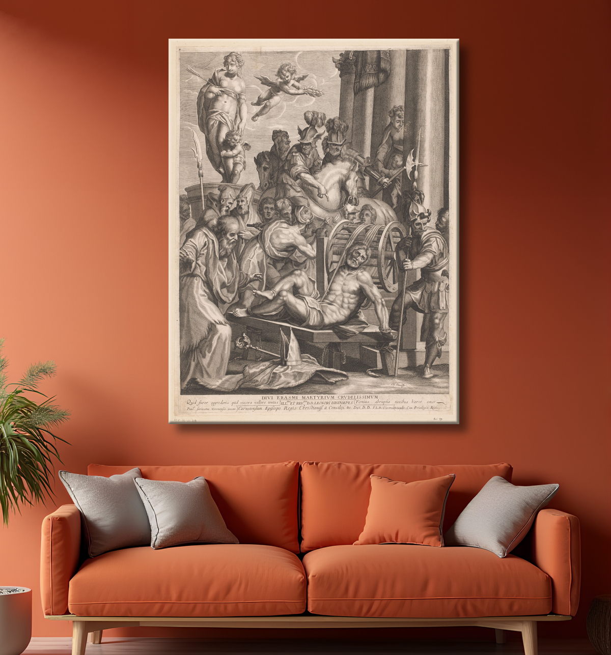 Reproduction Martyre de saint Érasme de Jerôme David avec decor