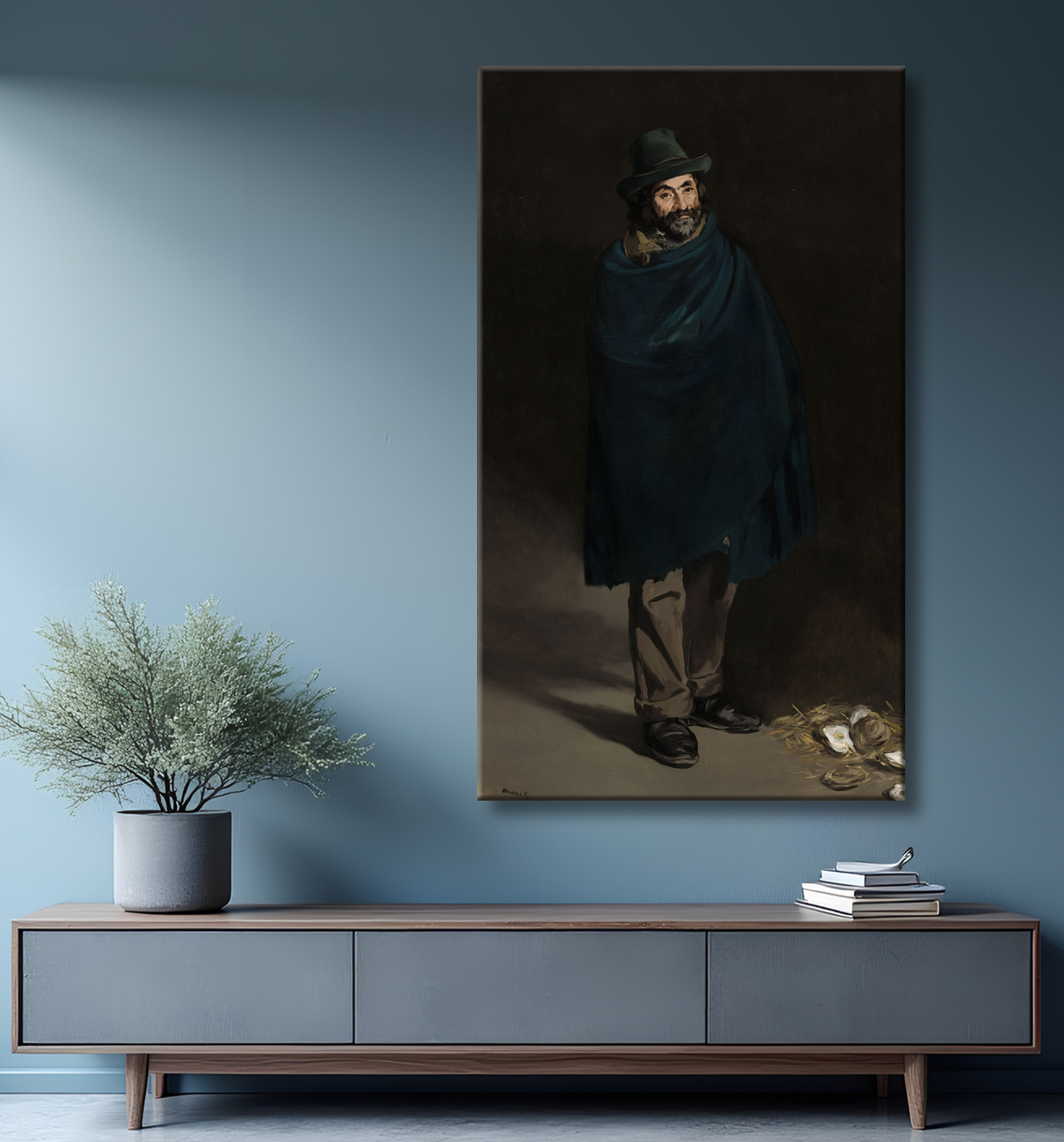 Reproduction Mendiant aux huîtres (philosophe) de Édouard Manet avec decor